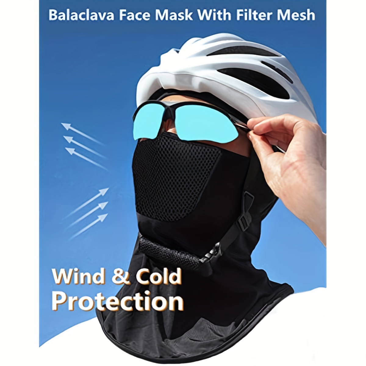 ✓ Cagoule Coupe Vent Écharpe Moto Visage Masque Vélo Ski Protection  Extérieure