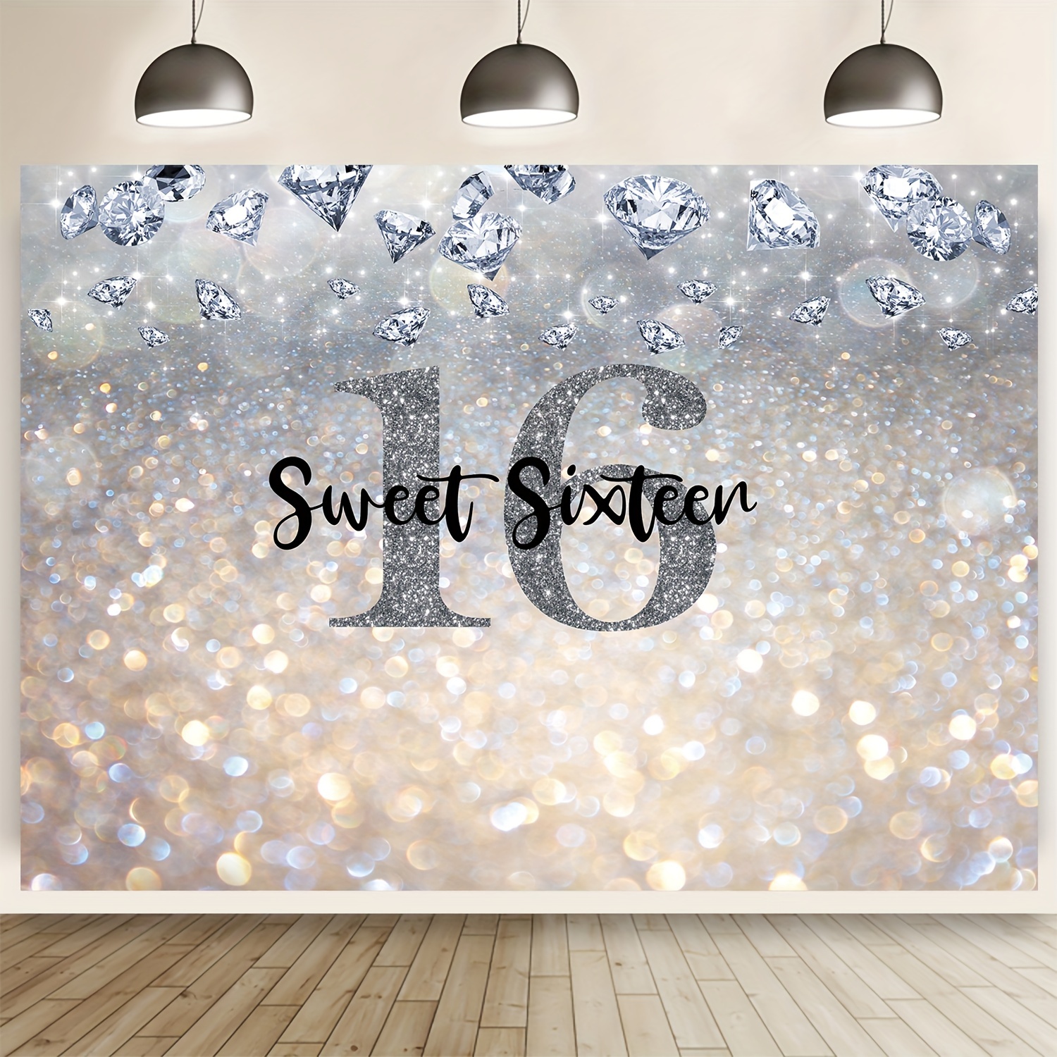 Sweet 16 Birthday Backdrop Banner, Sweet 16 Birthday Decorations
