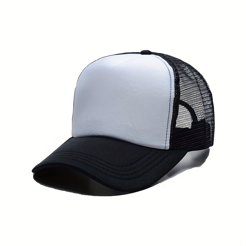 Simple Color Block Trucker Hat Unisex Mesh Breathable - Temu