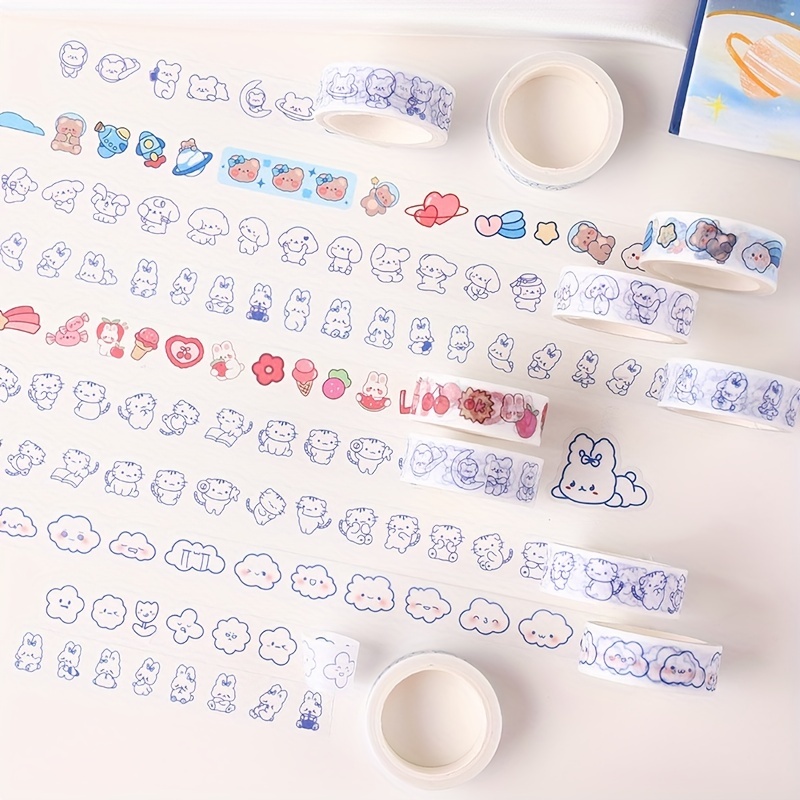20Rolls/Box Kawaii Washi Tape Set Cartoon Hand Account Decorative Cute  Making Stickers Adhesive Paper Tape Stationary Supplies - AliExpress
