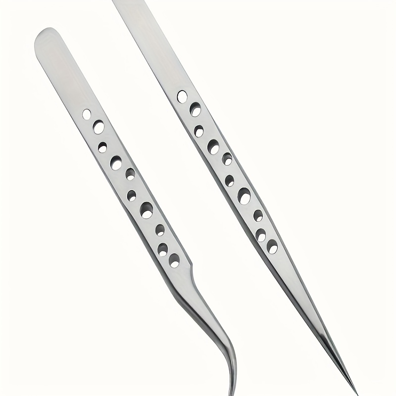 4Pcs Stainless Steel Tweezers Set Precision Thickened Straight Tip Curved  Tweezers Repair Tools