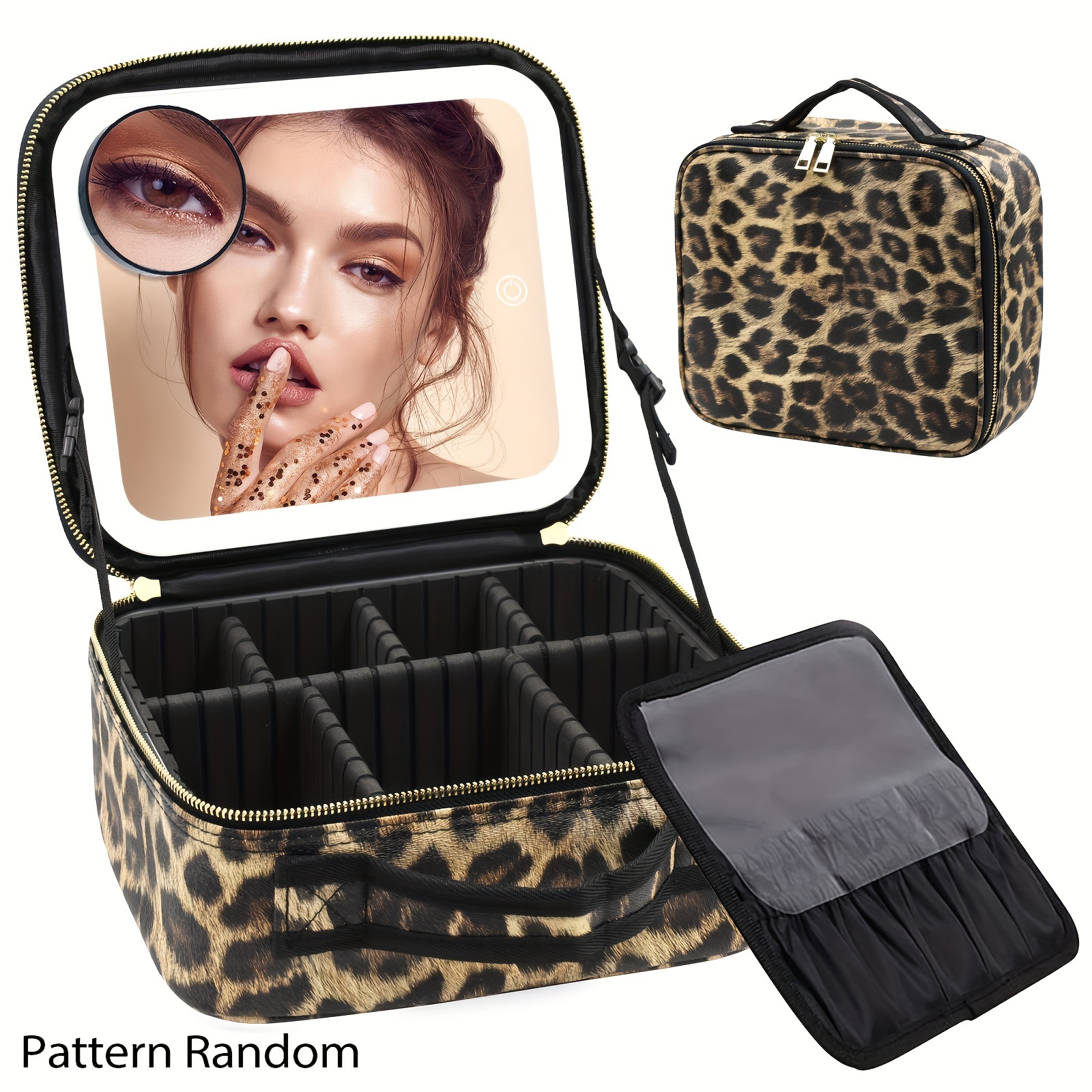 Bolsa De Viaje Organizador Maletín Para Maquillaje Con Espejo Caja  Cosméticos US