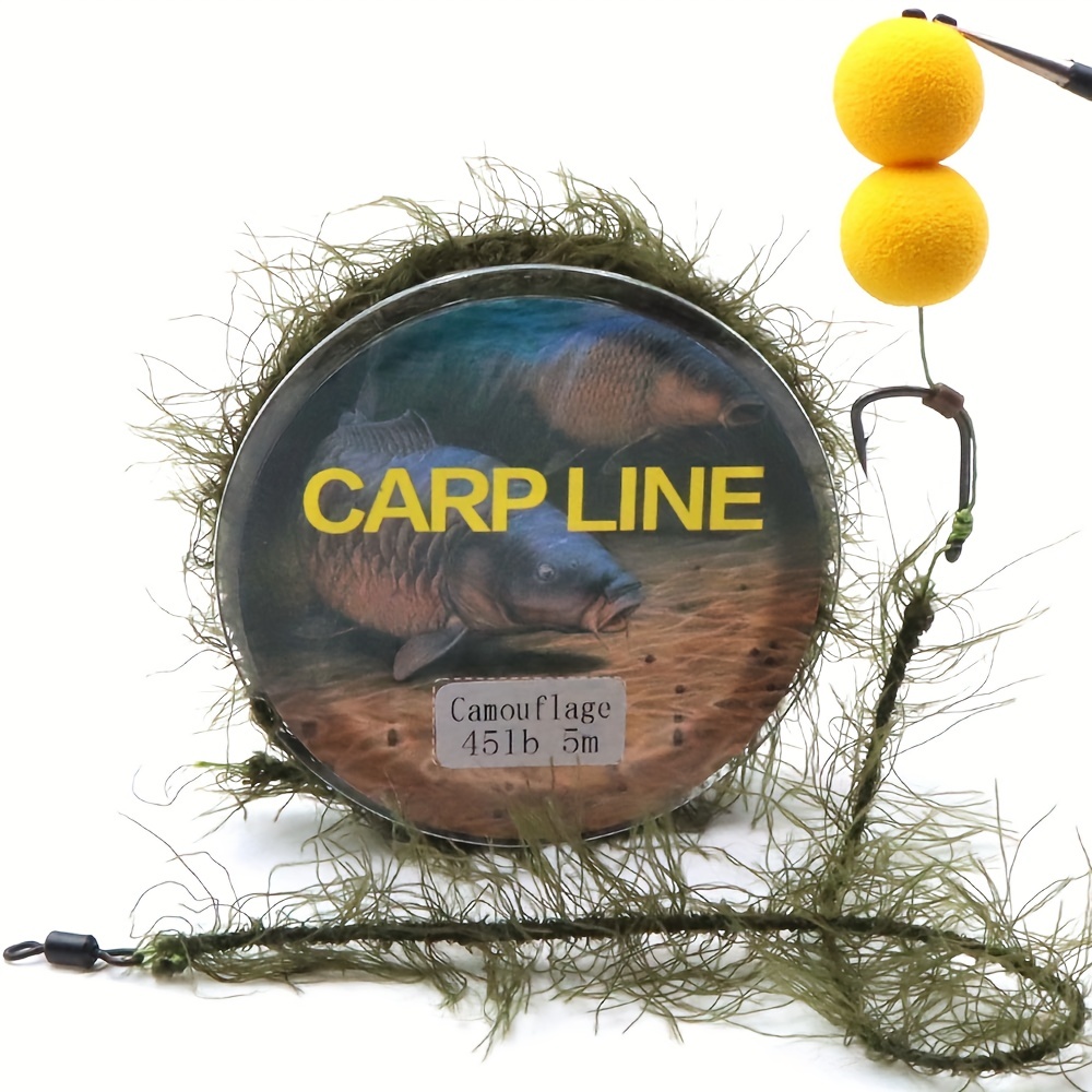 Cheap 1PCS 5m Carp Fishing Line Hook Link Carp Coated Hooklink