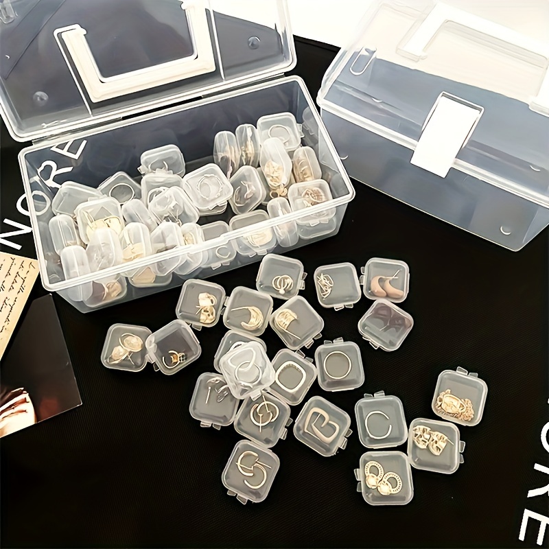 Comprar 10 Uds Mini caja pequeña de plástico transparente joyería tapones  para los oídos contenedor caja de almacenamiento