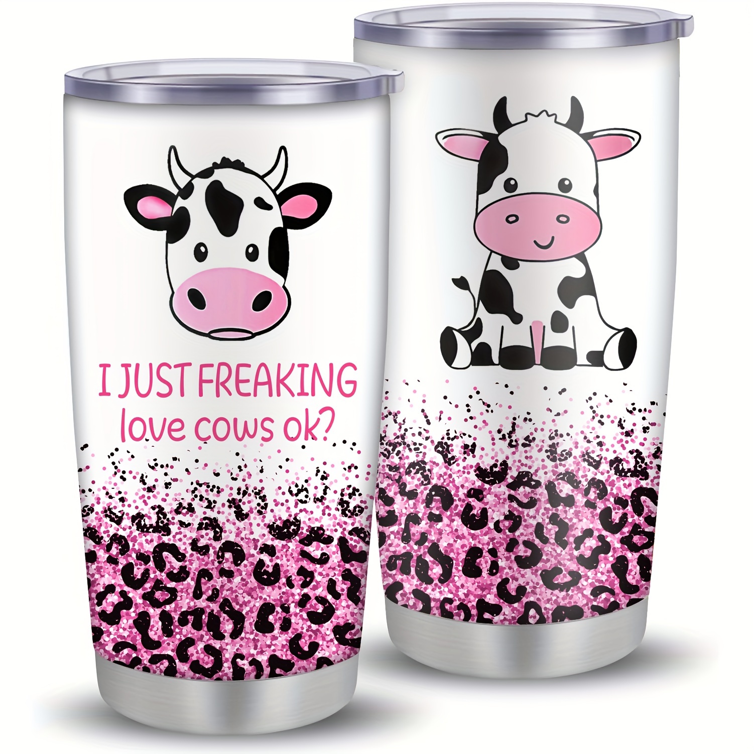 1pc, Cow Print Tumbler With Lid … curated on LTK