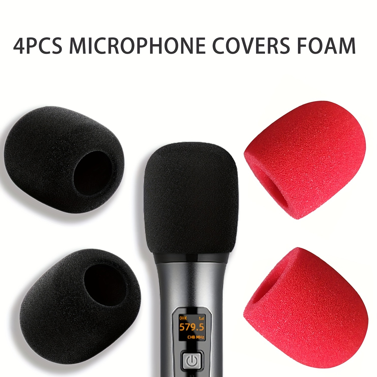 20 piezas gruesas de mano para micrófono, parabrisas de micrófono,  cubiertas de espuma reutilizables, filtro de espuma micro para la mayoría  de