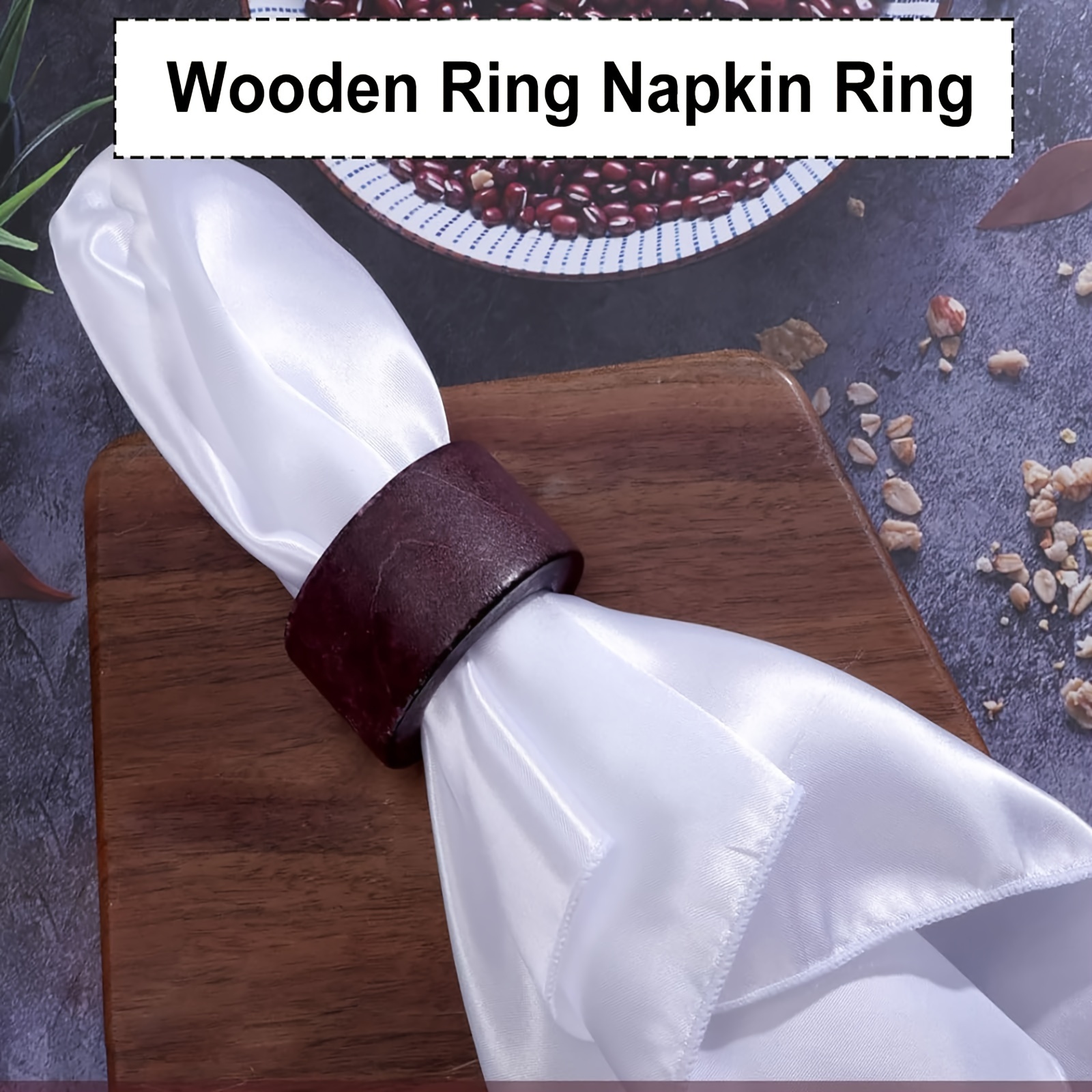 Wooden Circle Napkin Buckle Natural Style Napkin Ring - Temu