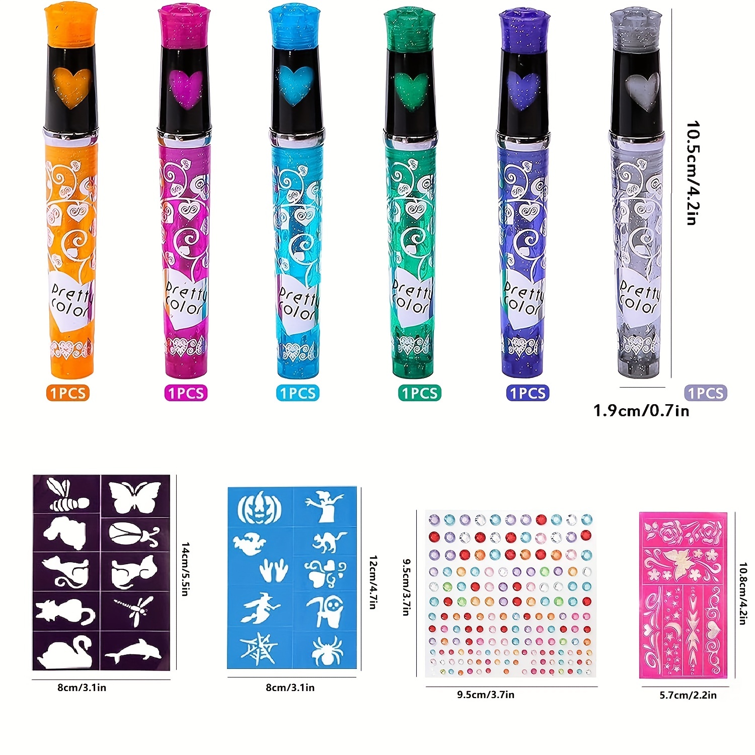 Body Painting Glitter Tattoo Pens Office Education Hand - Temu