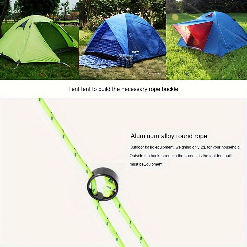 10pcs Durable Wind Rope Buckle For Secure Tent Setup 3 Hole Cord