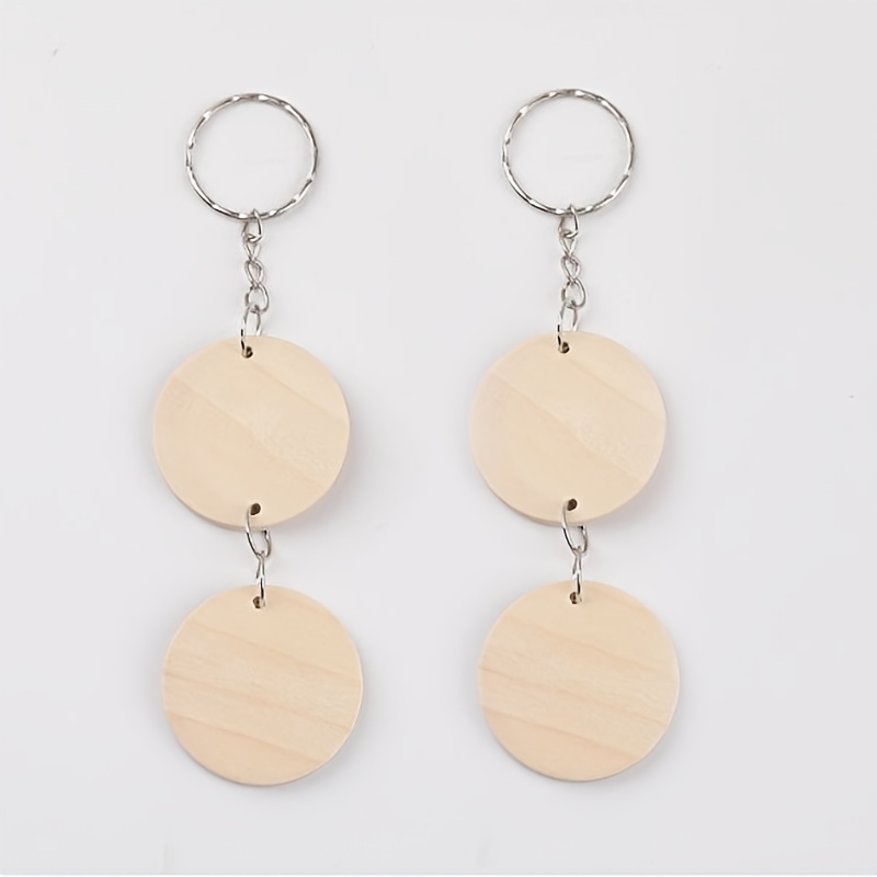 Round Wood Chips With Key Rings Wooden Circle Discs With - Temu United  Kingdom