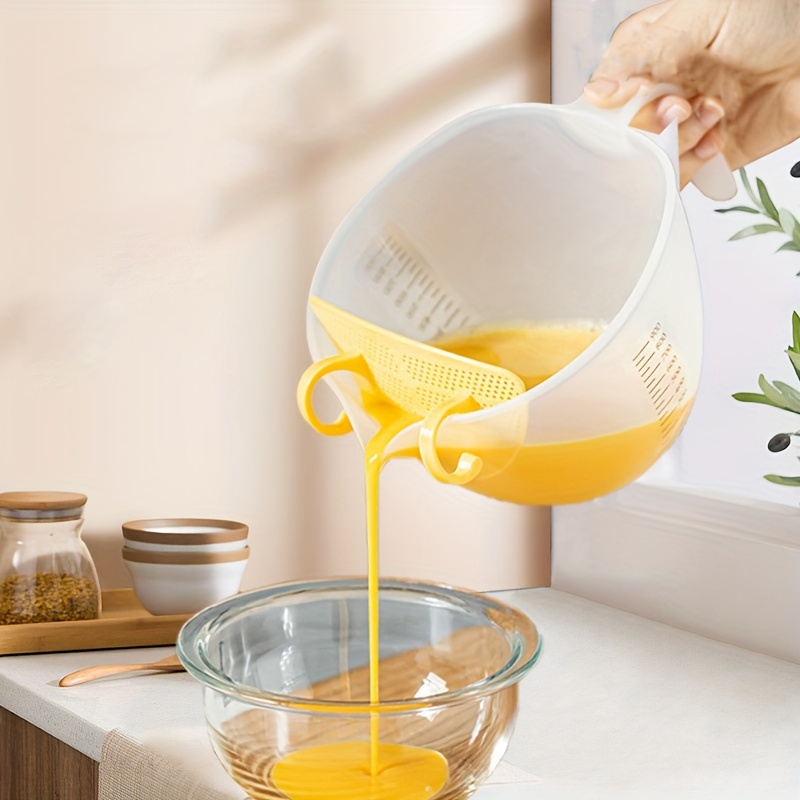 Measuring Cup With Egg Whisk, Filter Measuring Cups Liquid Measuring Cups  Large Capacity Transparent Stirring Egg Strainer Bowl With Ergonomic Handle  Kitchen Tools - Temu