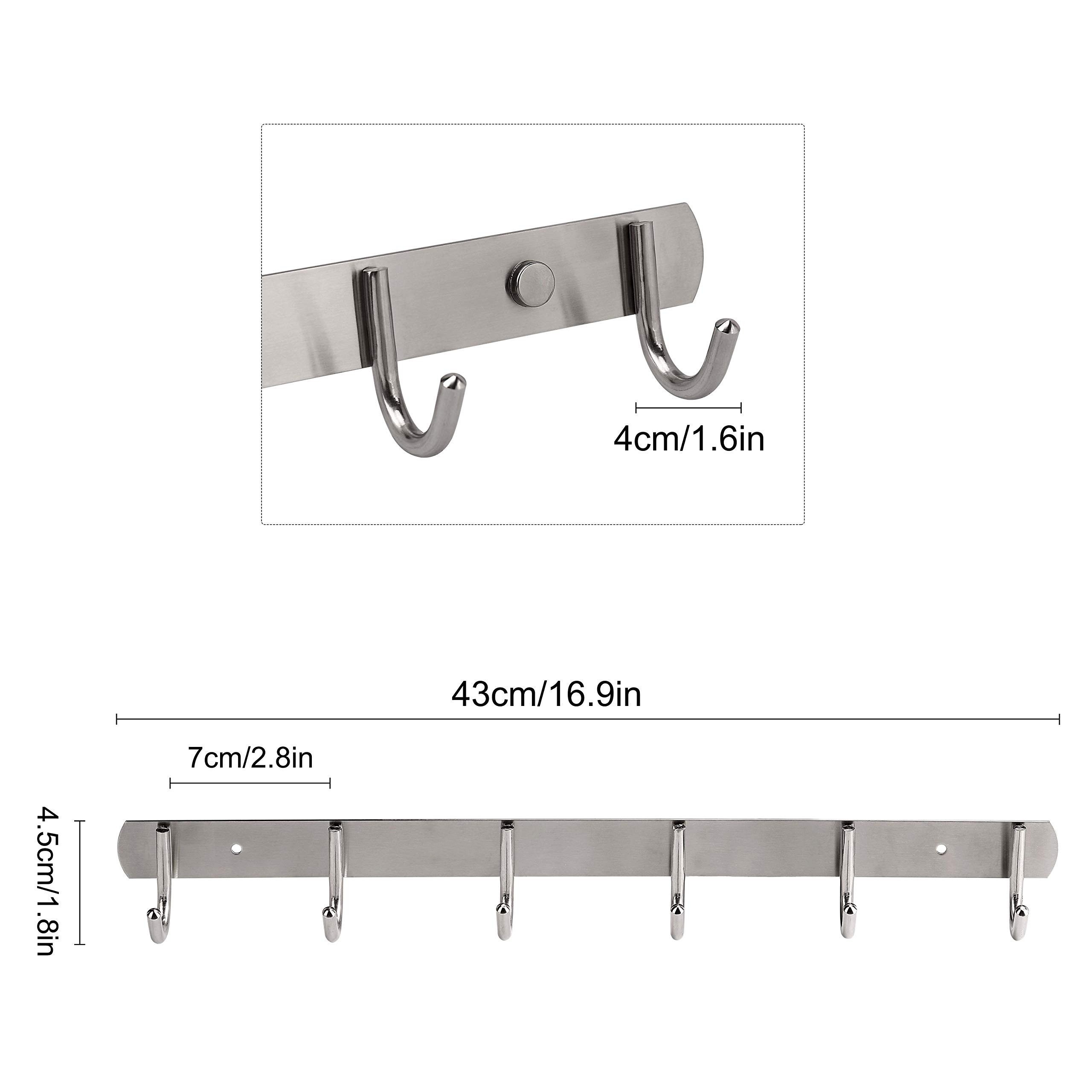 1pc Colle Sans Perçage Support Mural Manteau Double Crochet - Temu Canada