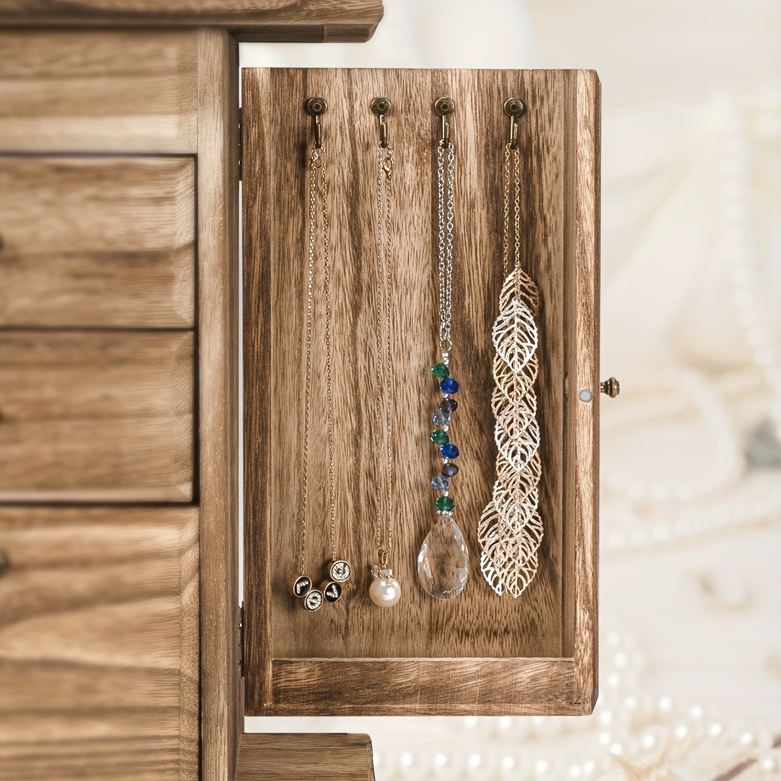 Jewelry Organizer Wooden Jewelry Box Hand Jewelry Storage - Temu