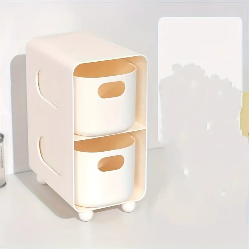 Desktop Cute Storage Box With Diy Stickers Double Decker - Temu