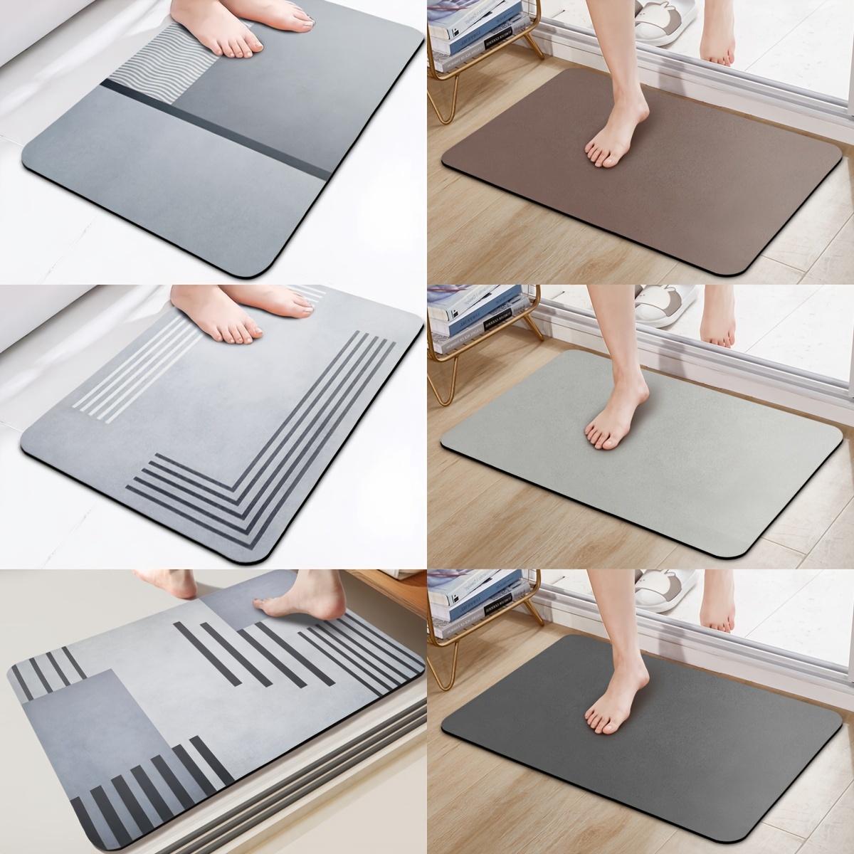 1pc Diatomaceous Earth Soft Mat, Water Absorbent Mat For Bathroom Entrance,  Non-slip Bathroom Floor Mat, Quick-dry Household Carpet