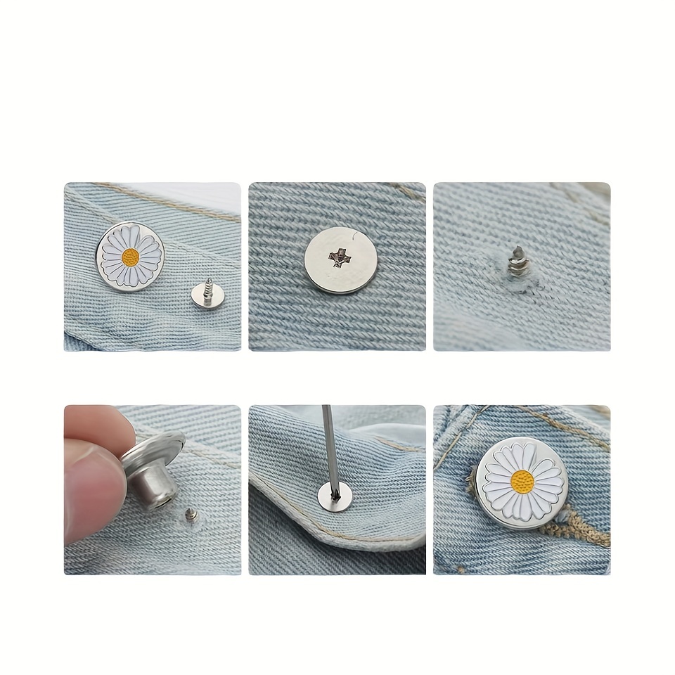 50pcs Replacement Jean Buttons Pins For Jeans Adjustable Removable Instant  Clips Snap Pins Buttons For Jackets Clothes Denim Skirt DIY Crafts Clothing