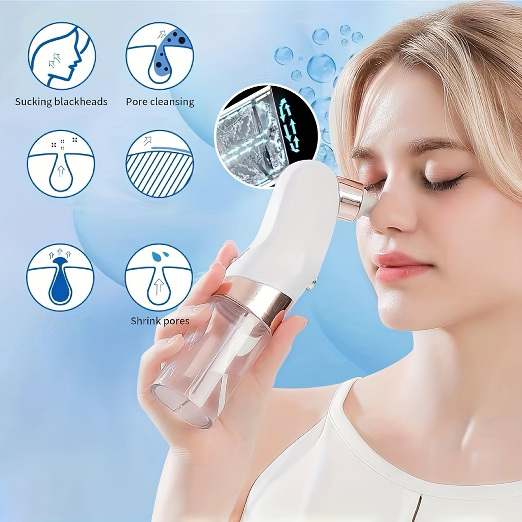 

Blackhead Remover Pore Vacuum, 2023 Newest Water Circulation Pore Vacuum Cleaner Extractor Tools With 6 Suction Heads, 3 Gears Adjustable Beauty Device For Men And Women
