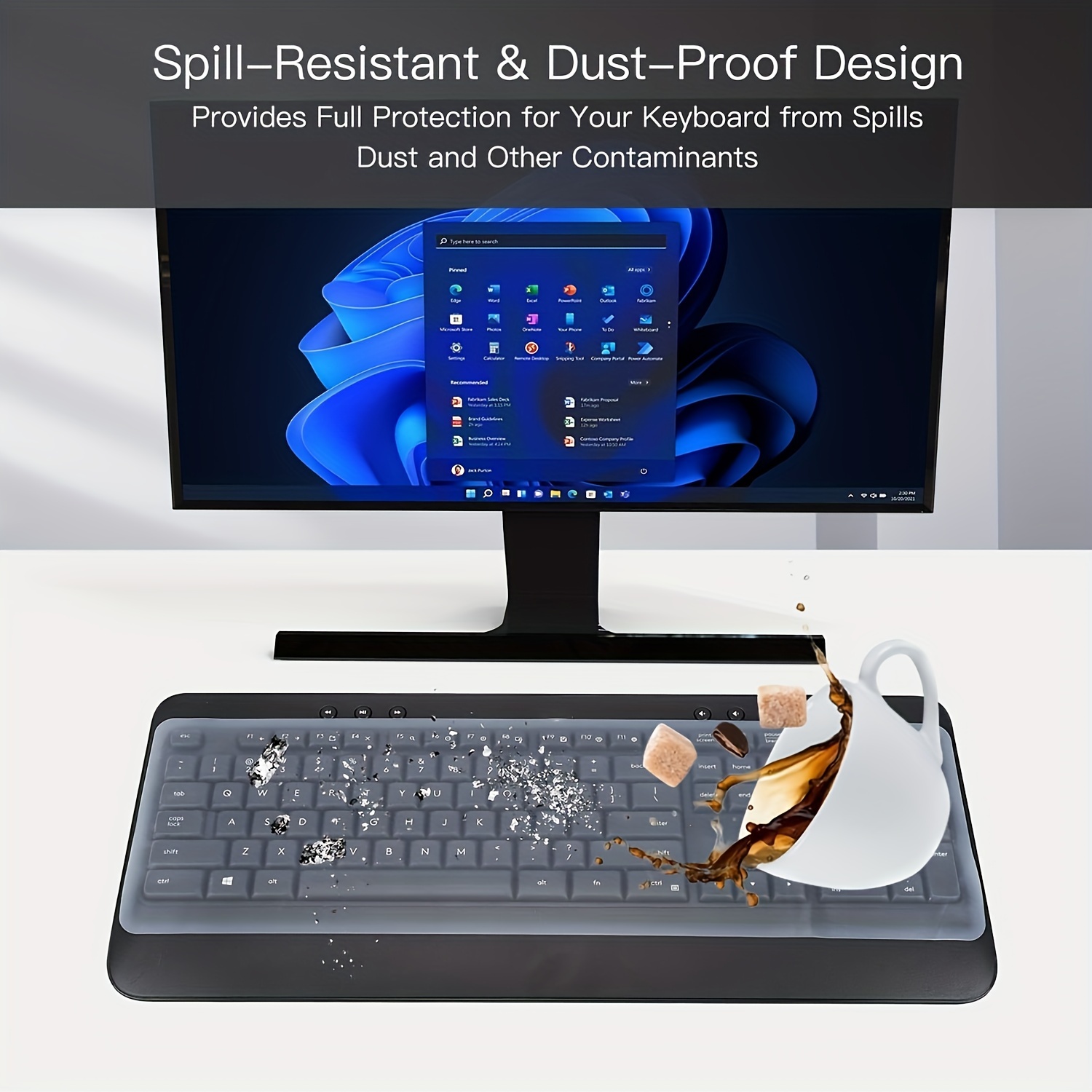 Universal Dustproof Silicone Desktop Computer Keyboard Cover Protector Film  Waterproof Laptop Keyboard Transparant Cover