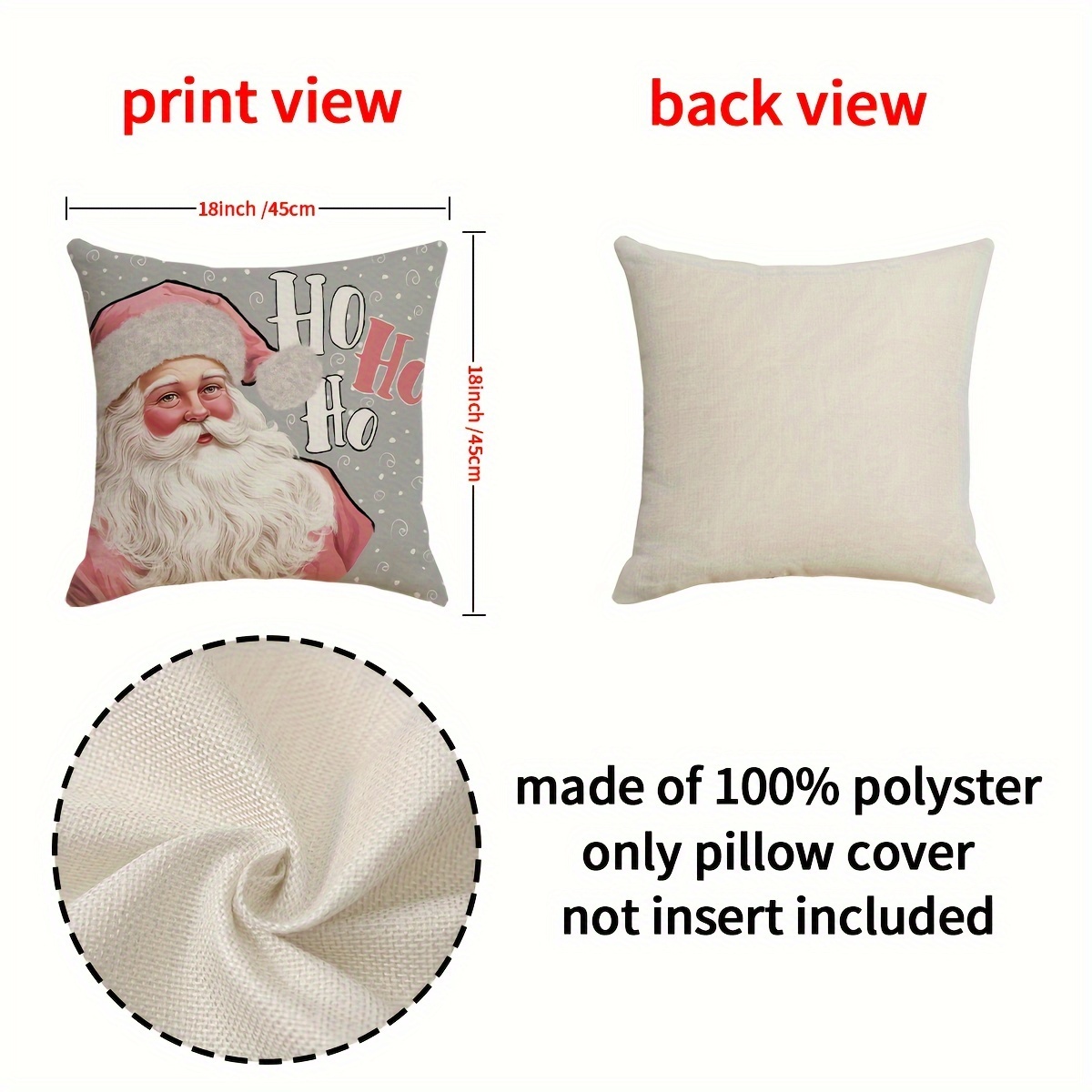 Christmas Christmas Snowman Color Lights Christmas Tree Santa Claus  Pillowcase Home Sofa Cushion Cover Linen Blend Car Cushion Cover Throw  Pillow Home Pillow Insert Not Included - Temu