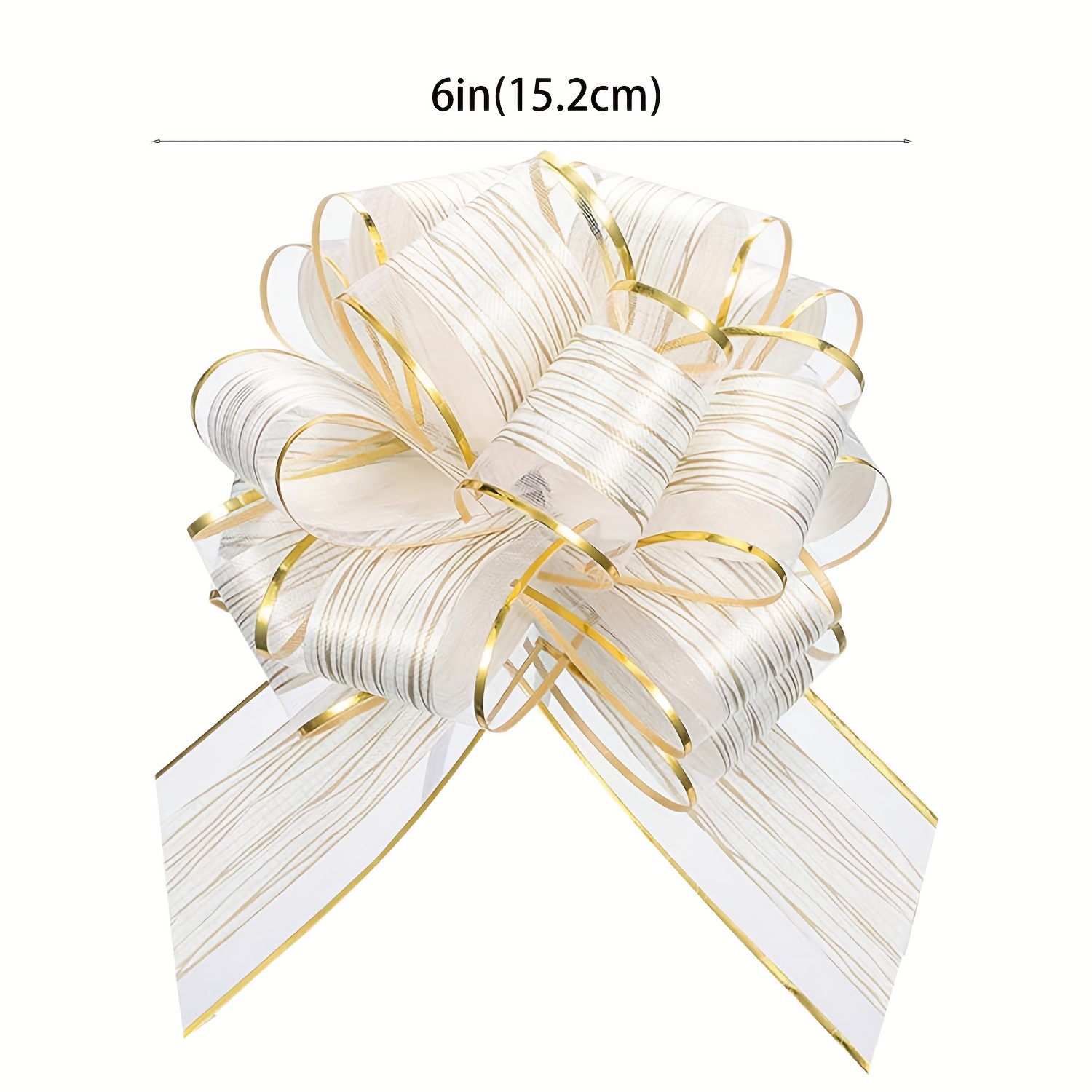 White Pull Bows-White Gift Bows-White Xmas Bow-White Pull up bows