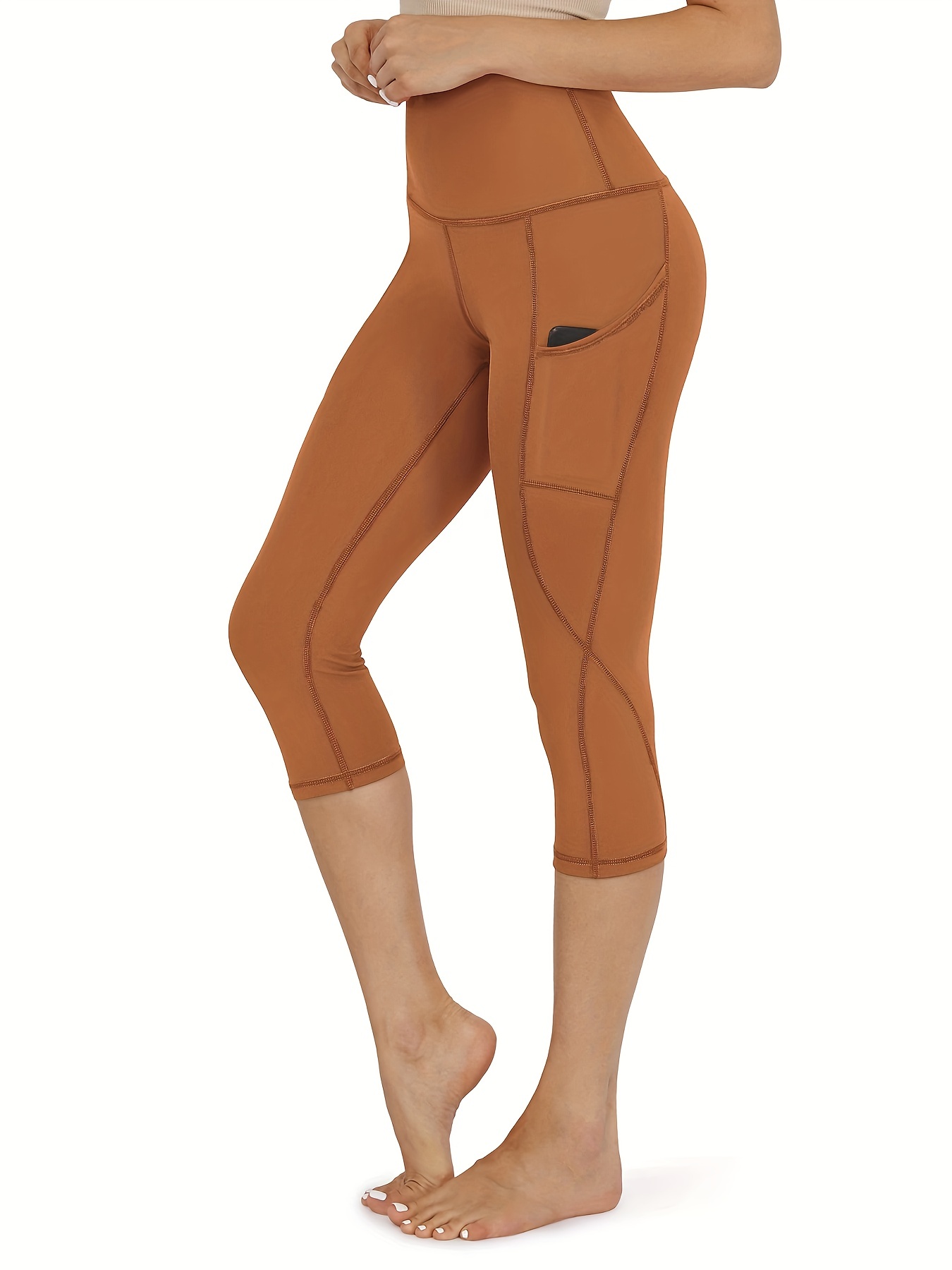 Buy Zinmore Women's Capri Yoga Pants Exercise Running Workout Leggings with  Pockets Online at desertcartSeychelles