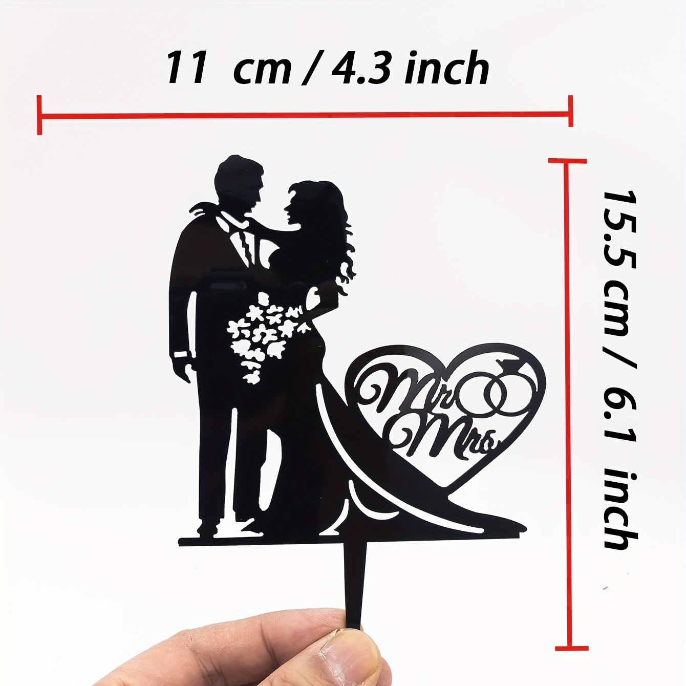 Mr & Mrs Acrylic Cake Topper - Wedding & Anniversary Decor
