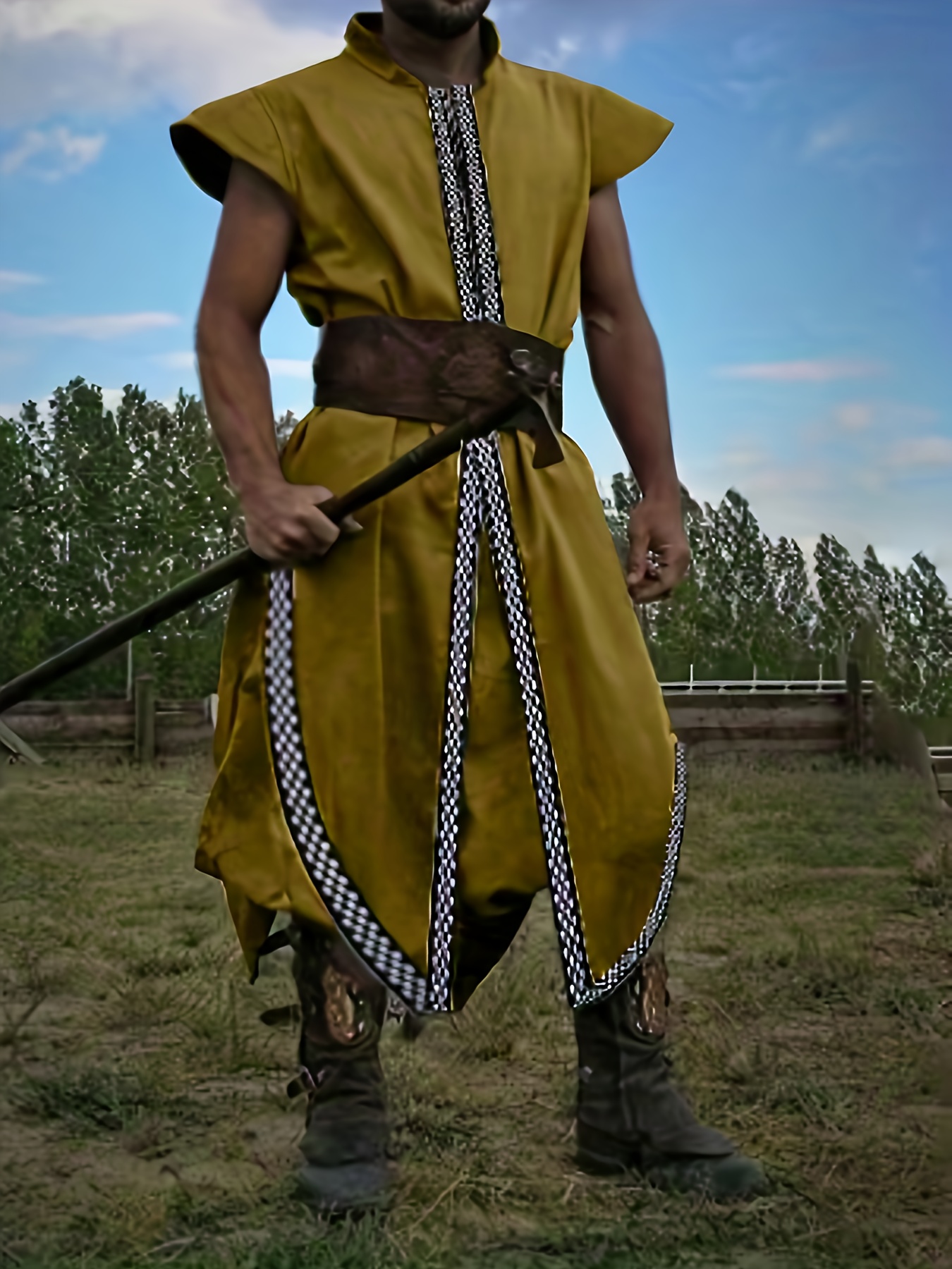 Plus Size Medieval Renaissance Men's Vest Robe Tops Knight - Temu