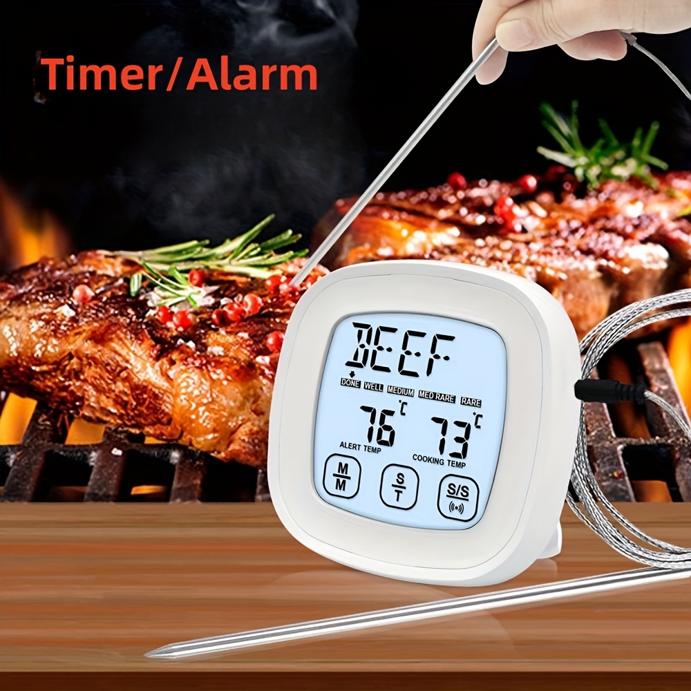 Termómetro de cocina, termómetro de carne, termómetro digital de lectura  instantánea rápida con imán para parrilla, barbacoa, filete, hornear, pan