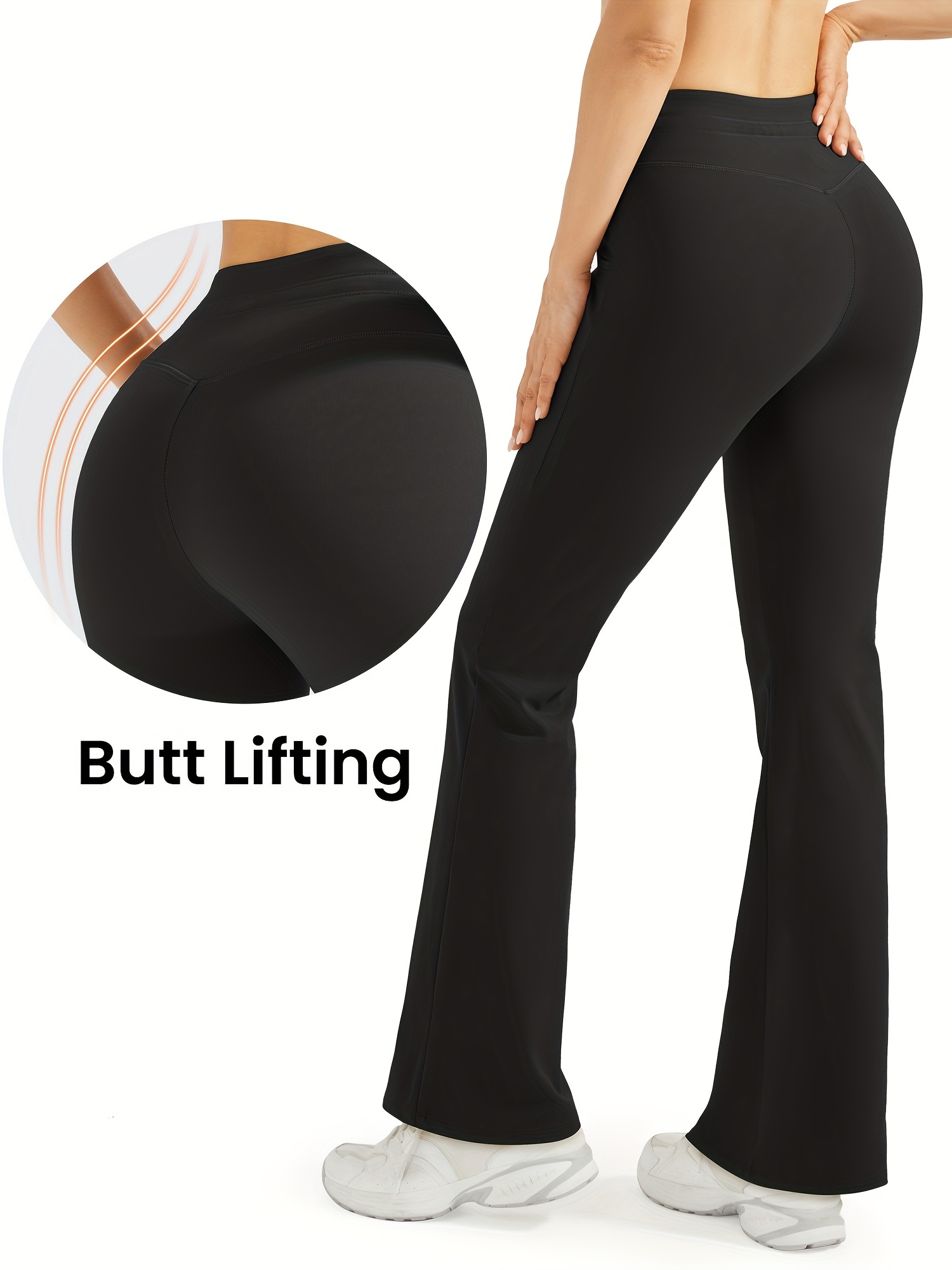  Bootcut Yoga Pants for Women High Waist Flare Yoga Wide Leg  Pants Gym Workout Cross Waist Tummy Control Leggings Black : Clothing,  Shoes & Jewelry