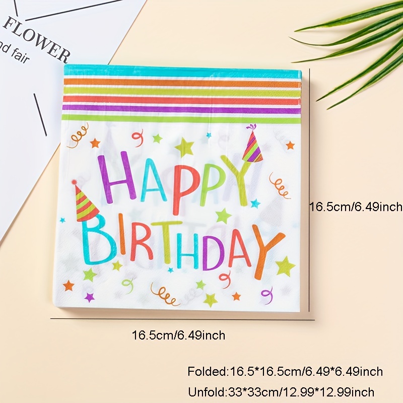 20pz, Tovaglioli Colorati Usa E Getta Con Motivo A Tema HAPPY BIRTHDAY,  Decorazioni Per Compleanni, Forniture Per Compleanni, Decorazioni Per Feste,  Forniture Per Feste - Temu Italy