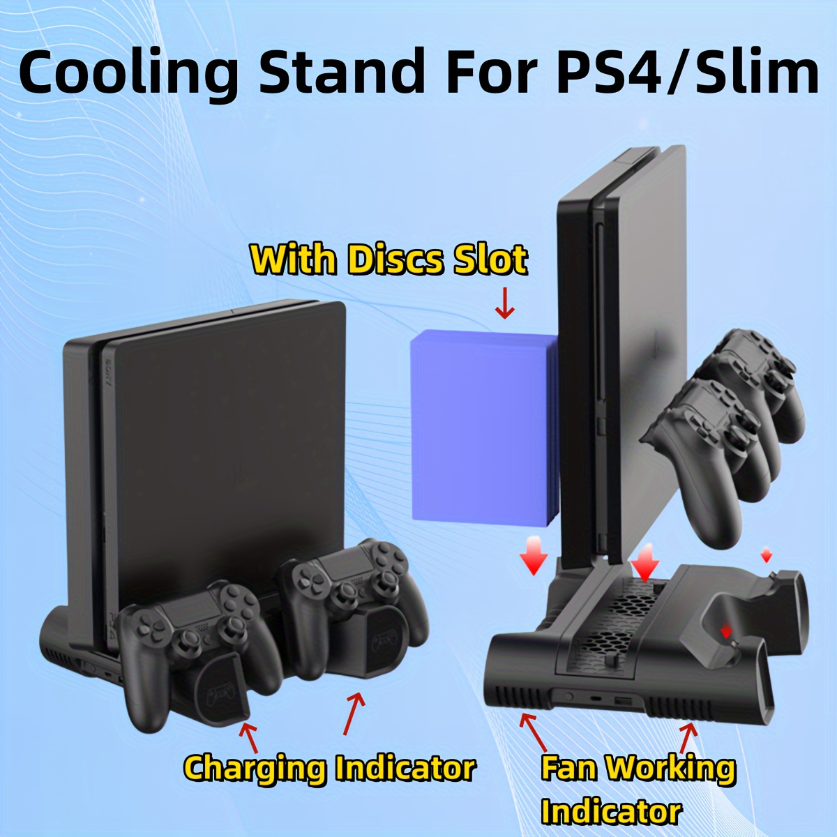 Ventilateur Support Dock USB HUB pour Sony Playstation PS4 Pro Console de  Jeux