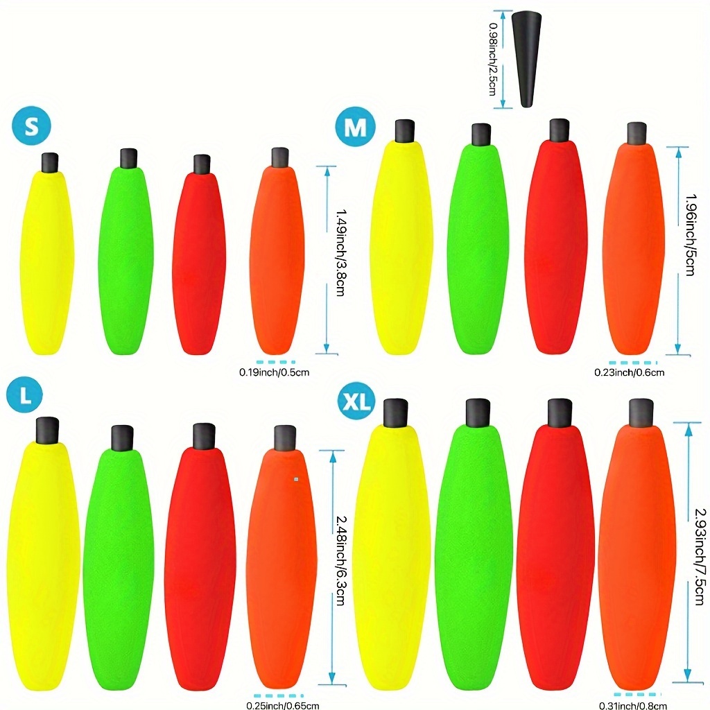 Dovesun Bright Color Fishing Bobbers Oval Weighted Fishing - Temu