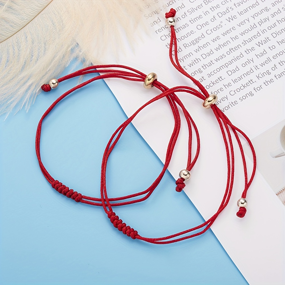 Baocc Accessories 2 Pieces Red String Bracelets Red Cord Bracelet  Adjustable Red Knot String Bracelet for and Good Luck for Friendship  Bracelets Red 