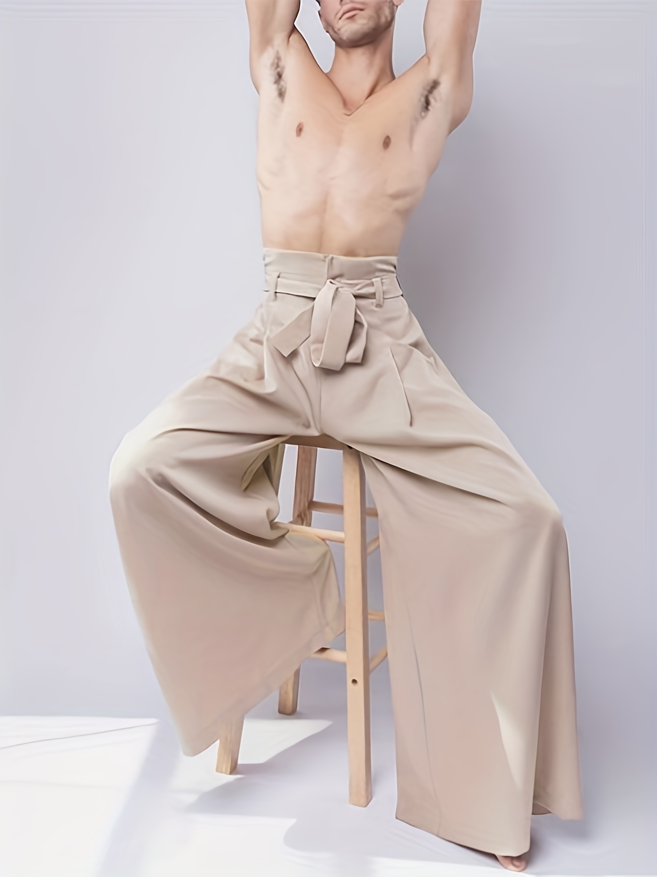 Pantalones Anchos Elegantes Hombre Pantalones Chic - Temu