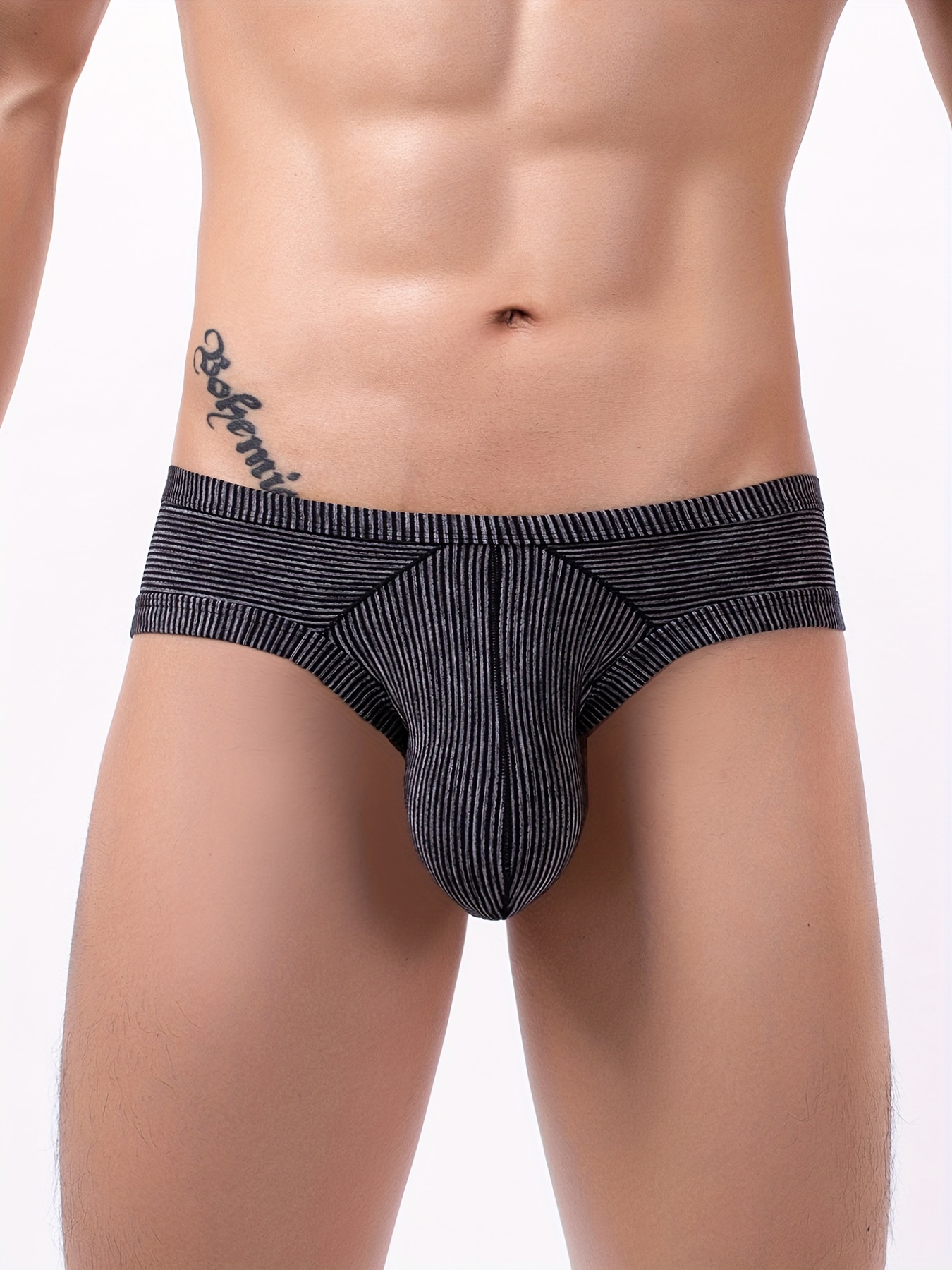 Men's Jockstraps Underwear Men Sexy Mesh Striped Hollow - Temu Canada