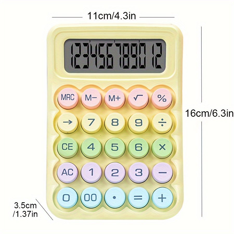 12 digit Lcd Display Calculator With Candy Color Aesthetic - Temu