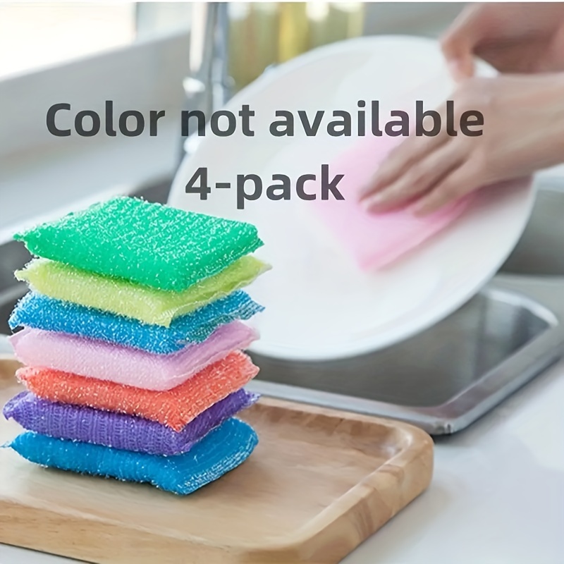 Sponge Scouring Pads - Pack of 10 - Fun Assorted Colors - Long Lasting  Kitchen Sponge Scrubber - Dishwashing Sponges