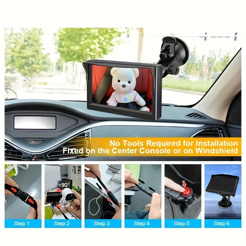 Comprar Espejo de coche para bebé 1080P, cámara para coche de bebé