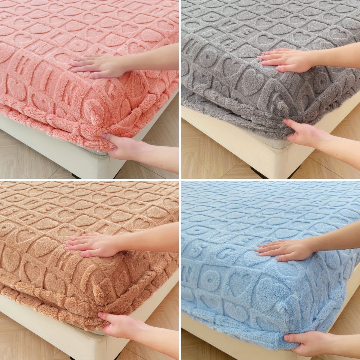1pc winter warm Fitted Sheet Elastic Thick Soft Bed Sheets Non-slip Luxury  Double Bed Pad
