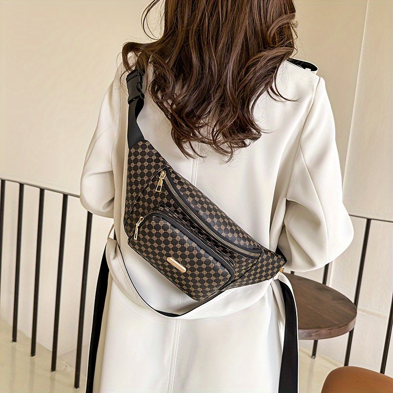 Vintage Print Chest Bag, Retro Classic Plaid Pattern Crossbody Bag, Casual  Fashion Sling Bag & Waist Bag For Women - Temu