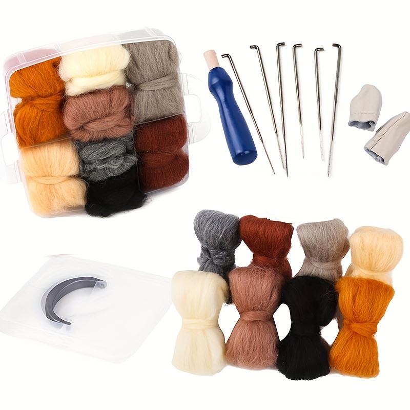 Needle Felting Kit,wool Roving 40 Colors Set,Needle Felting Starter Kit,wool Felt Tools with Felting Tool Instruction Included for Felted Animal