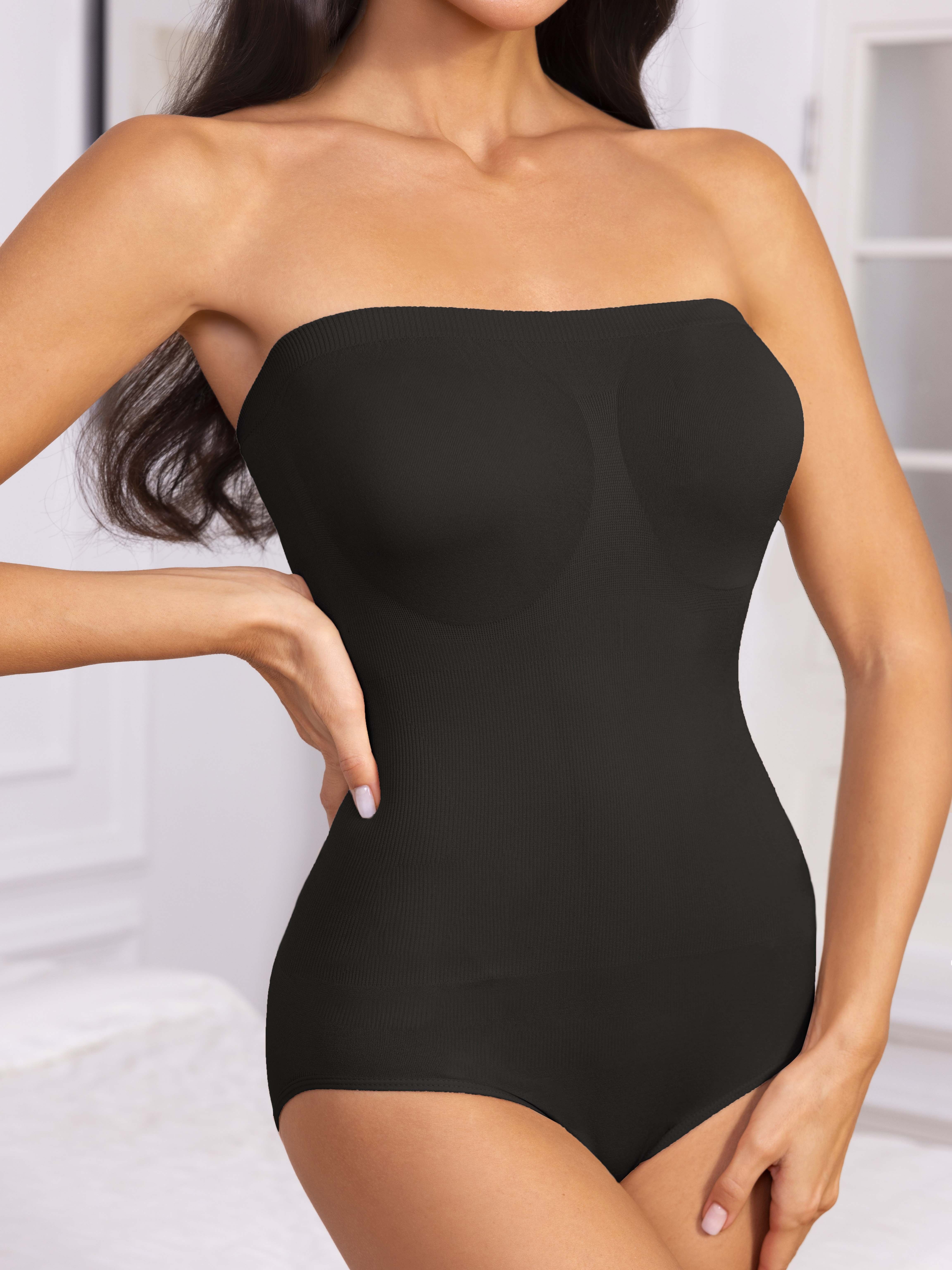 Women's Strapless Shapewear Tummy Control Tube Top Jumpsuit Body
