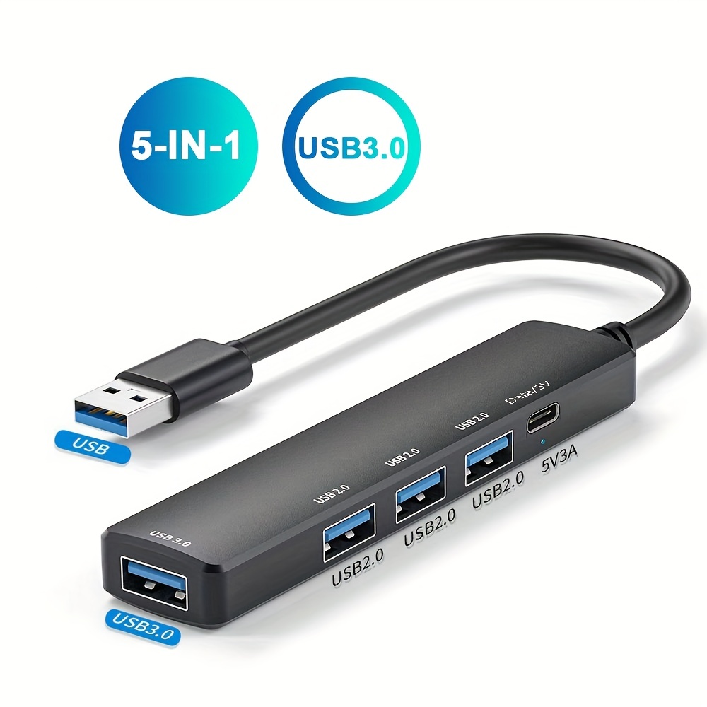 USB Gris - Adaptateur de répartiteur USB Multi Type C 4 ports HUB