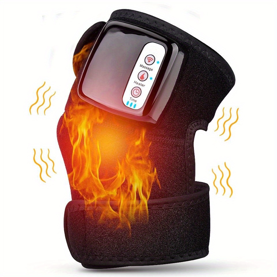 Electric Adjustable Heat and Vibration Knee Massager Heating Pad, with –  GizModern