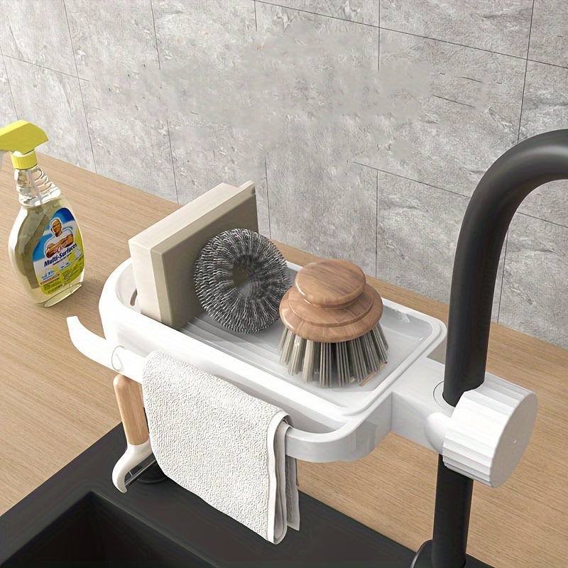 Sink Caddy With Drain Spout Kitchen Sink Organizer Sponge - Temu