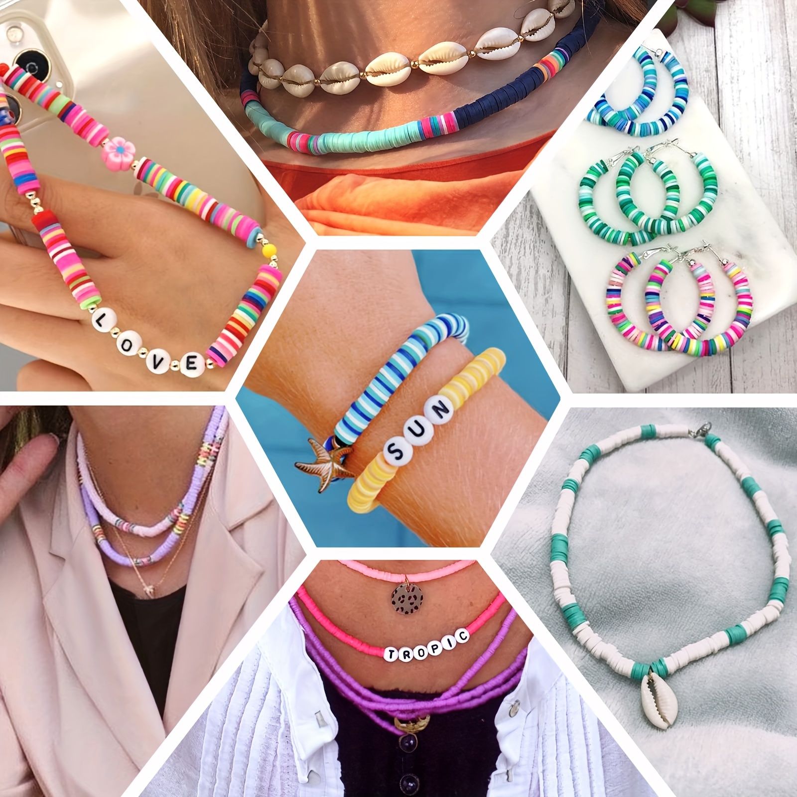 13000Pcs Clay Beads for Friendship Bracelets Making Kit,48 Colors