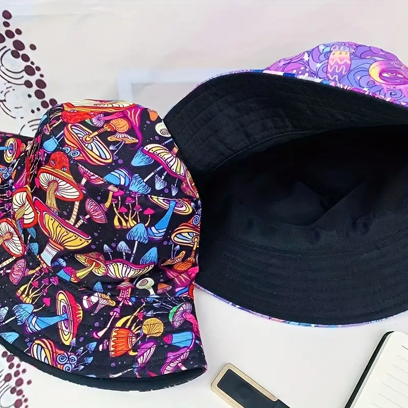Unisex Colorful Mushroom Cool Hip Hop Bucket Hat Sun Hat For Adult, Shop  The Latest Trends