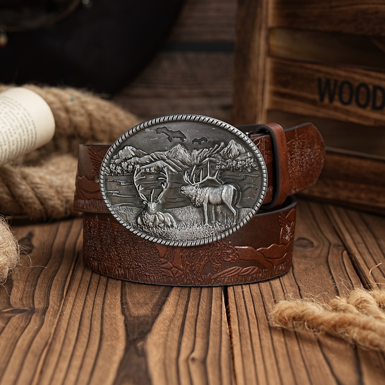 Men's Western PU Leather Belt
