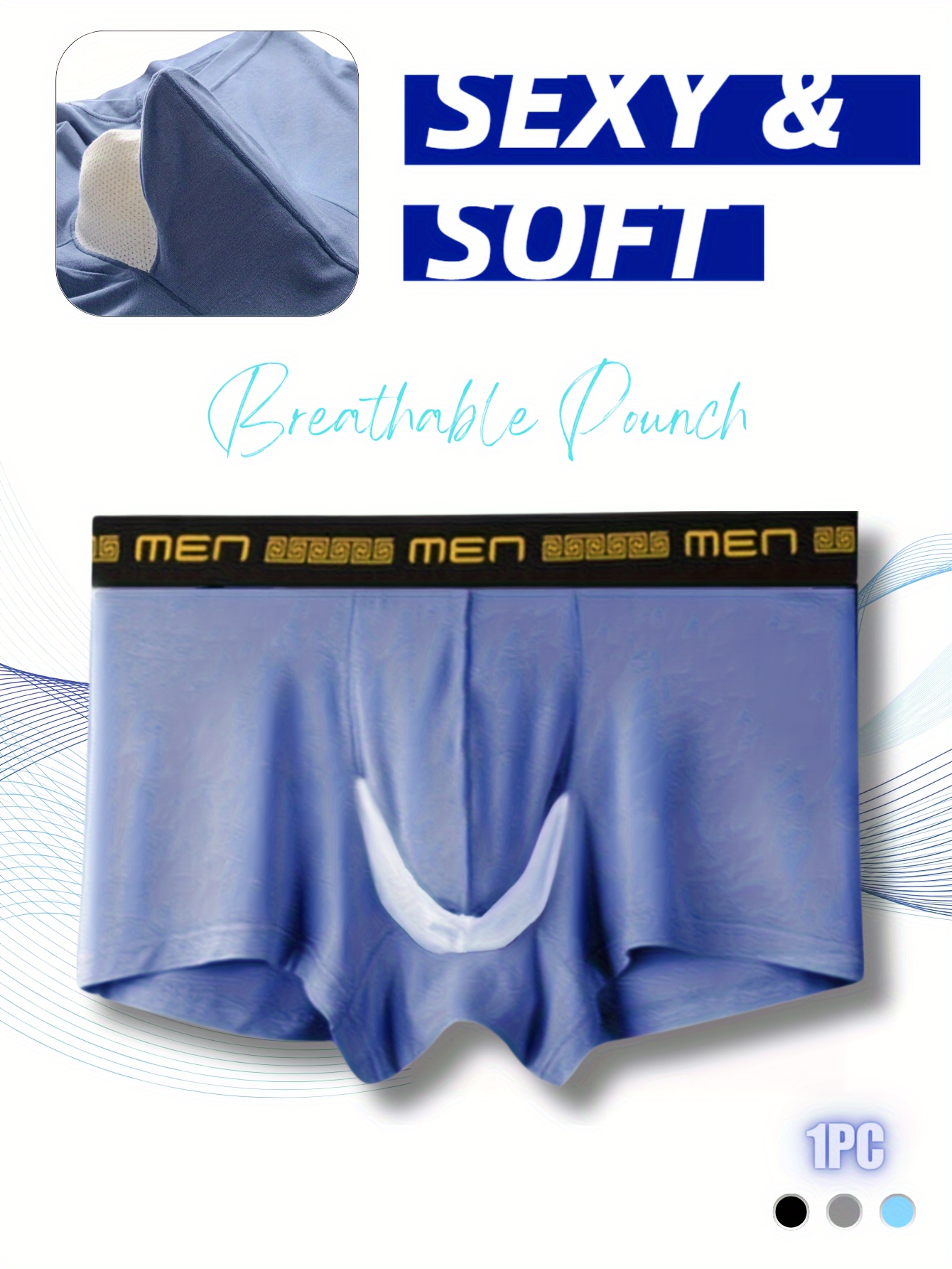 Men's Sheer Mesh Stretch Pouch Tight Underwear Boxer Briefs Short