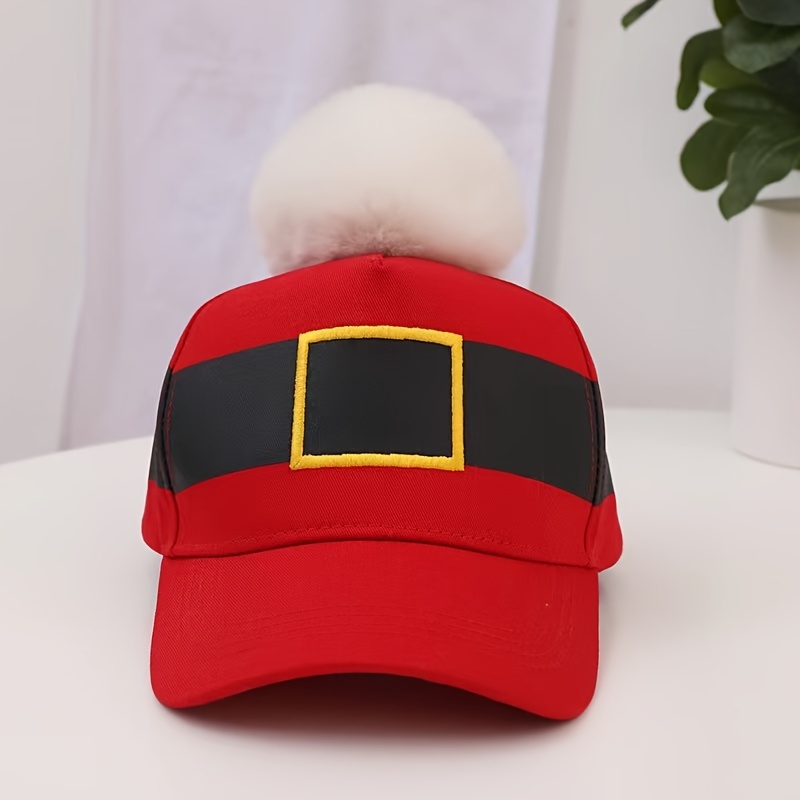 Santa Claus Belt Christmas Beanie Baseball Classic Red - Temu